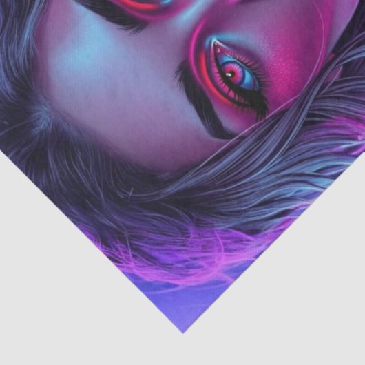 Neon Sweetheart - Vrouw met Lollipop Decoupage Tissuepapier (Detail)