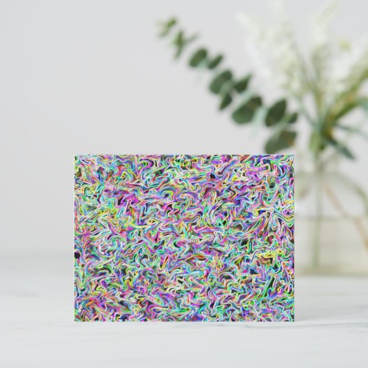 Neon Swirl Briefkaart (Staand voorkant)