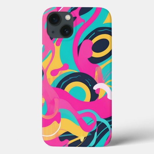 Neon Swirl Chaos - Abstracte kleurexplosie Case-Mate iPhone Case (Achterkant)