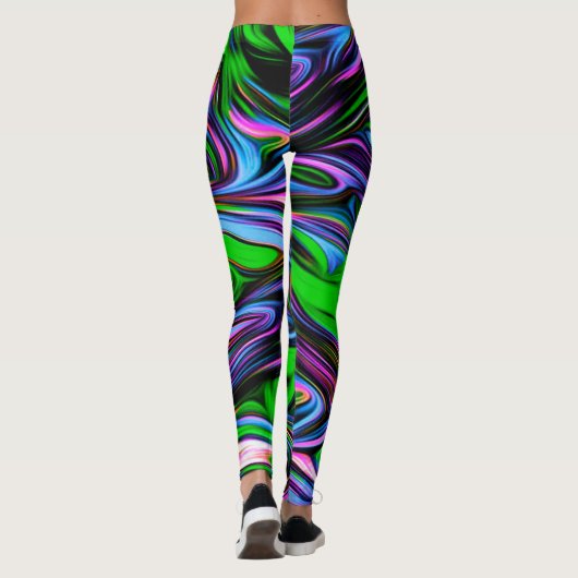 Neon Swirl Design Pattern-Leggings Leggings (Achterkant)