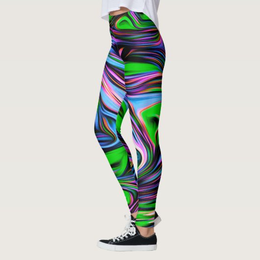 Neon Swirl Design Pattern-Leggings Leggings (Links)