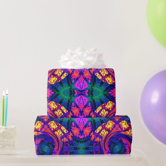 Neon Swirl Party inpakpapier (Feestgeschenken)