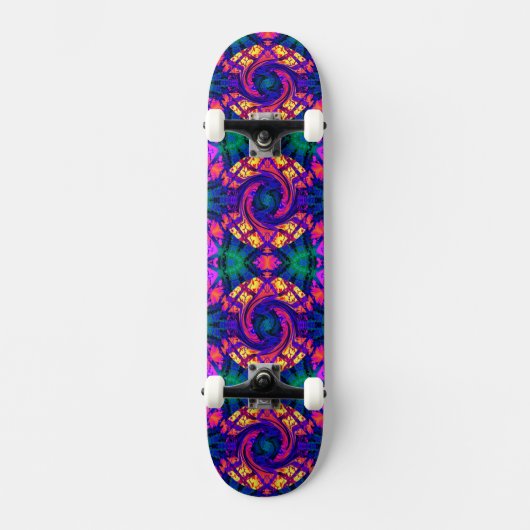 Neon Swirl Pattern Skateboard (Voorkant)