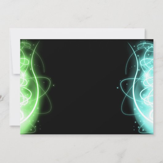 Neon Swirls Glow Party-uitnodigingen Kaart (Achterkant)