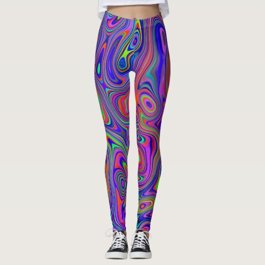 Neon Swirls Leggings (Voorkant)