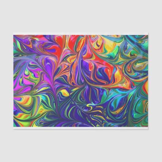 Neon Swirls Rainbow Colors Tissuepapier (Voorkant)