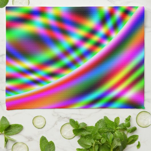 Neon Swirls Theedoek (Gevouwen)