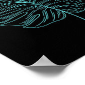 Neon Swiss Cheese Plant Leaf Poster (Hoek)