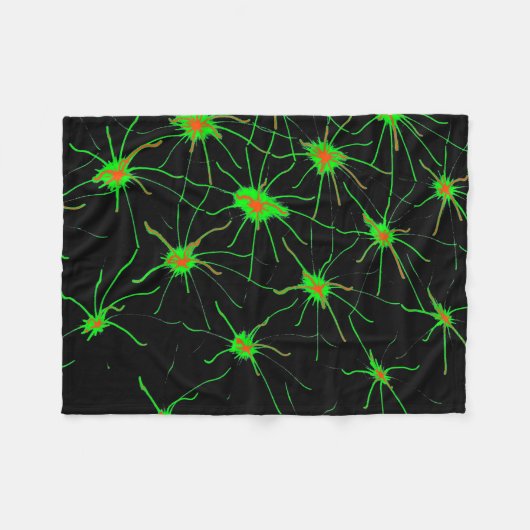 Neon Synapse Grid Fleece Blanket Deken (Voorkant (Horizontaal))