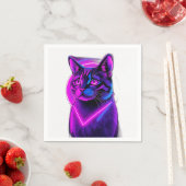 Neon Synthwave Cat Art Servet (Insitu)