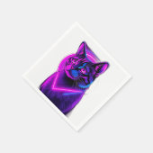 Neon Synthwave Cat Art Servet (Hoek)