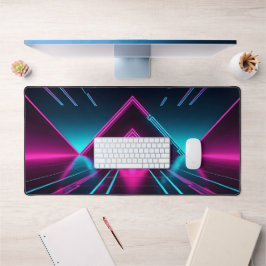 Neon Synthwave Cyberpunk Portal Gamer Opstelling Bureaumat
