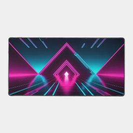 Neon Synthwave Cyberpunk Portal Gamer Opstelling Bureaumat