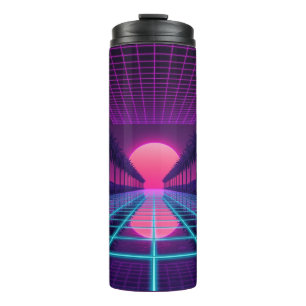 Neon Synthwave Esthetische Thermische Tumblers Thermosbeker