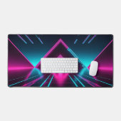 Neon Synthwave Glowing Pyramid Tunnel Gamer Bureaumat (Keyboard & Muis)
