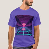 Neon Synthwave Horizon - Retro 80s Cyberpunk Raste T-shirt (Voorkant)