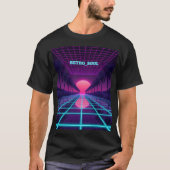Neon Synthwave Horizon - Retro 80s Cyberpunk Raste T-shirt (Voorkant)