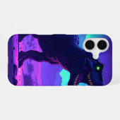 Neon T-Rex iPhone 16 Hoesje (Achterkant horizontaal)