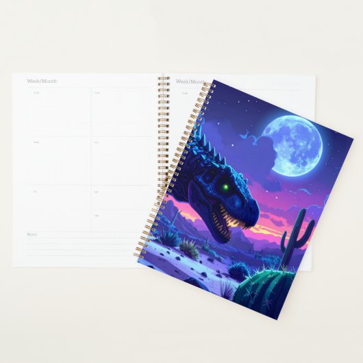 Neon T Rex Night Run Planner (Display)