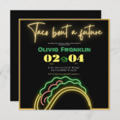 Neon taco over een toekomstig afstuderen kaart (Voorkant / Achterkant)