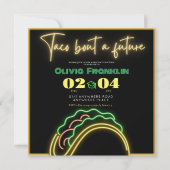 Neon taco over een toekomstig afstuderen kaart (Voorkant)