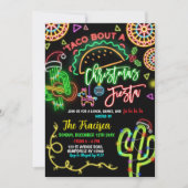 Neon Taco Over Kerst Feest Vakantie Feest Kaart (Voorkant)