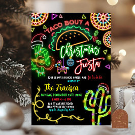Neon Taco Over Kerst Feest Vakantie Feest Kaart