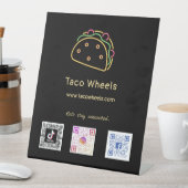 Neon Taco Social Media Scan Codes Reclamebord Met Voetstuk (Insitu)