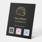Neon Taco Social Media Scan Codes Reclamebord Met Voetstuk (Voorkant)