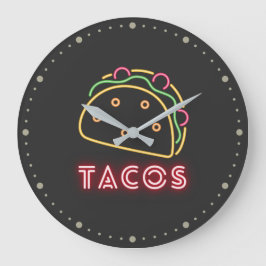Neon Tacos-symbool en -tekst Grote Klok