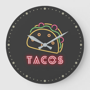 Neon Tacos-symbool en -tekst Grote Klok