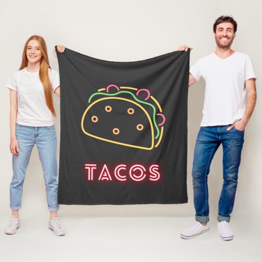 Neon Tacos-symbool Fleece Deken (In situ)