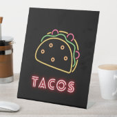 Neon Tacos-symbool Reclamebord Met Voetstuk (Insitu)
