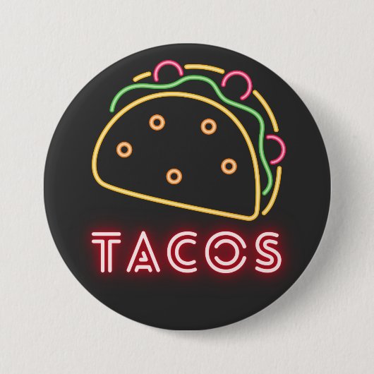Neon Tacos Symbool & Text Button (Voorkant)