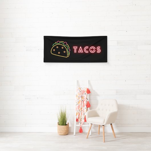 Neon Tacos-symbool Vinylbanner Spandoek (Insitu)