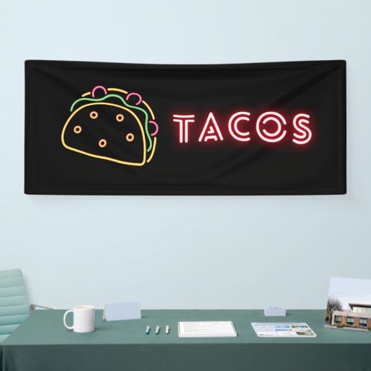 Neon Tacos-symbool Vinylbanner Spandoek (Beurs)
