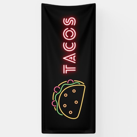 Neon Tacos-symbool Vinylbanner Spandoek (Verticaal)