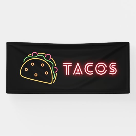 Neon Tacos-symbool Vinylbanner Spandoek (Horizontaal)