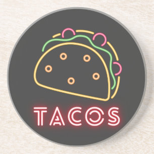 Neon Tacos-symbool Zandsteen Onderzetter