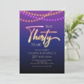 Neon Talk 30 to Me Verjaardagsfeestje Kaart (Staand voorkant)