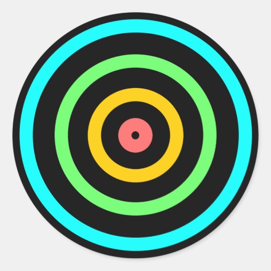 Neon Target Ronde Sticker (Voorkant)