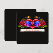 Neon Tattoo Stijl hart uitnodigen Liefde Save The Date (Voorkant / Achterkant)