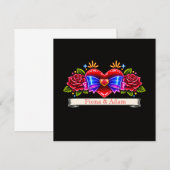 Neon Tattoo Stijl hart uitnodiging Liefde (Voorkant / Achterkant)