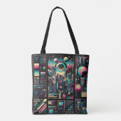Neon Tech Odyssey Tote Bag (Achterkant)