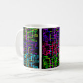 Neon Tech Patroon Koffiemok (Voorkant links)