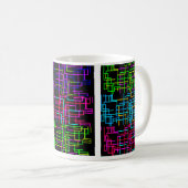 Neon Tech Pattern Koffiemok (Voorkant rechts)