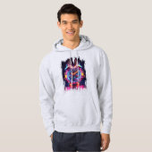 Neon Techno Klok Hoodie (Voorkant volledig)