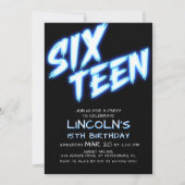 Neon Teen Boys 15e verjaardag Uitnodiging (Voorkant)