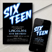 Neon Teen Boys 15e verjaardag Uitnodiging