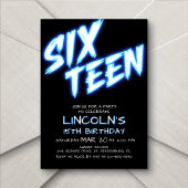 Neon Teen Boys 15e verjaardag Uitnodiging